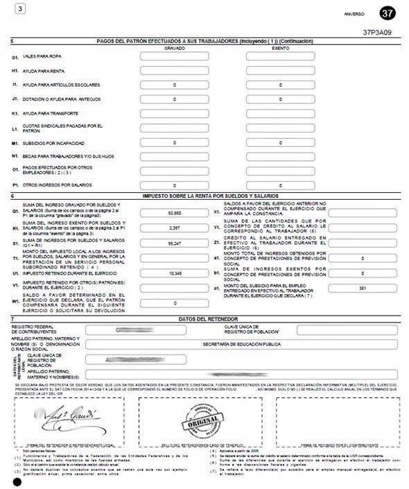 Mi Portal SEP Impresión Formulario 37