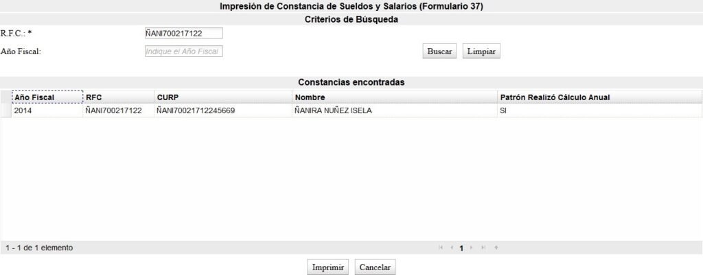 Mi Portal SEP Impresión Formulario 37